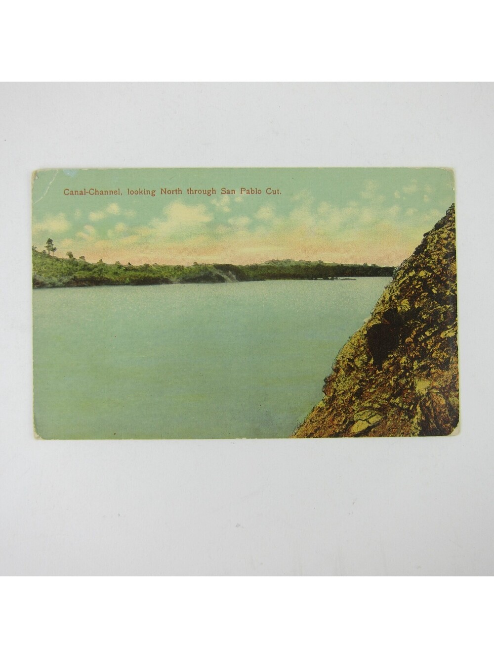 Postcard Panama Canal Channel Looking North Through San Pablo Cut Antique Unpost